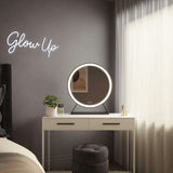 Modern Hollywood Mirror on Vanity Table with Neat Decor for Stylish Interiors