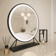 Elegant Hollywood Mirror with LED lighting and stylish black frame for modern interiors