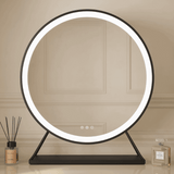 Stylish Hollywood Mirror with a round design and built-in LED lighting for elegant interiors