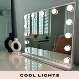 Small Hollywood Mirror with Bright Bulbs for Glamorous Makeup and Dressing Areas