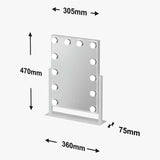 Small Hollywood Mirror with LED Lights and Measurements of 305mm by 470mm for Beauty and Makeup