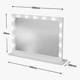 Hollywood Mirror with LED lights and dimensions 1000mm x 830mm x 260mm for makeup and vanity use