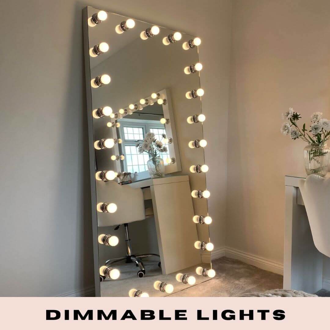 Elegant Hollywood Mirror with Dimmable Lights for a Glamorous Home Decor