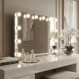 Elegant Hollywood Mirror with Bright LED Lights, Perfect for Glamorous Home Decor