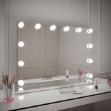 Elegant Hollywood Mirror with Bright LED Bulbs for Perfect Makeup Application