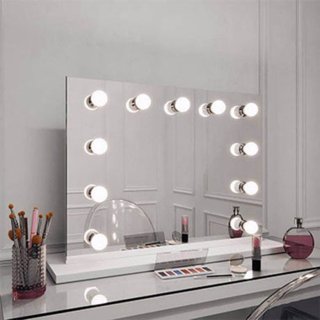 Hollywood Mirror with Bright LED Lights for Perfect Makeup Application and Styling