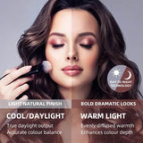Hollywood Mirror demonstrating cool and warm light settings for make-up application and colour balance