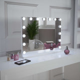 Hollywood Mirror with 14 LED Lights for Perfect Illumination and Makeup Application