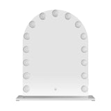 Hollywood Mirror with 14 LED Bulbs and an Elegant Arch Design for Glamorous Makeup Application