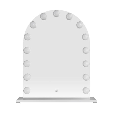 Hollywood Mirror with 14 LED Bulbs and an Elegant Arch Design for Glamorous Makeup Application