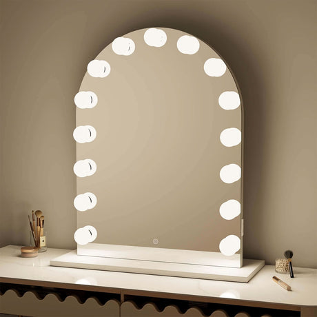 Hollywood Mirror with Round LED Bulbs for Perfect Lighting and Chic Vanity Decor