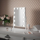 Stylish Hollywood Mirror with LED Lights for Vanity Desk, ideal for makeup application