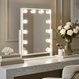 Stylish Hollywood Mirror with LED lights, perfect for beauty routines and vanity setups