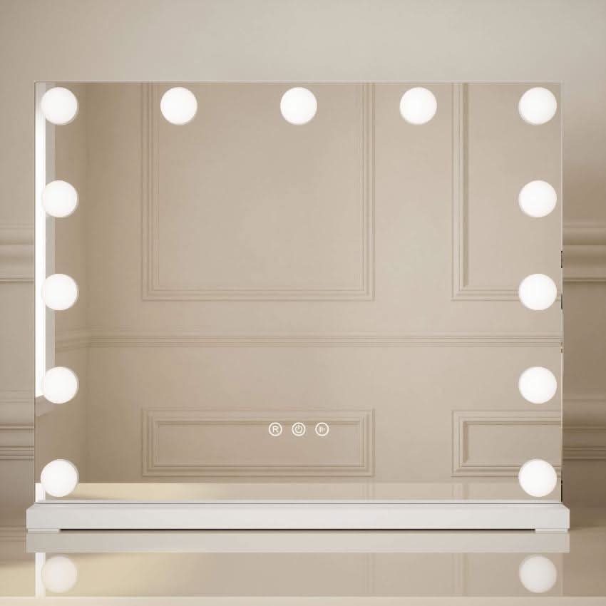 Small Hollywood Mirror with LED Bulbs for Flawless Makeup Application and Stylish Decor