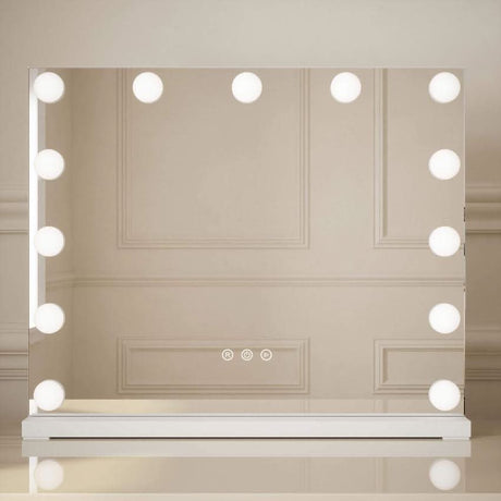 Small Hollywood Mirror with LED Bulbs for Flawless Makeup Application and Stylish Decor