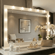 Stylish Hollywood Mirror with Bright Surrounding Lights for Elegant Home Decor