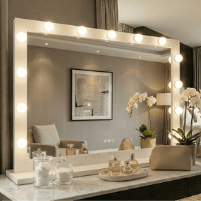 Stylish Hollywood Mirror with Bright Surrounding Lights for Elegant Home Decor