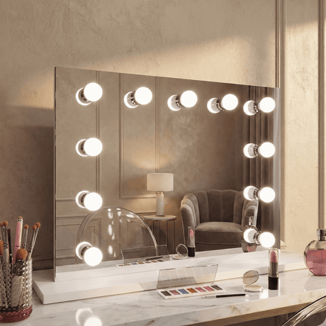 Hollywood Mirror with Bright LED Lights, Perfect for Makeup Application and Glamour Styling