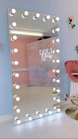 Hollywood Mirror with Bright LED Bulbs for Glamorous Makeup and Dressing Room Decor