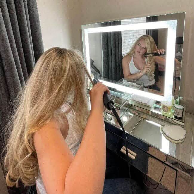 Pro Mirror from Hollywood Mirrors, featuring bright LED lights for flawless makeup application