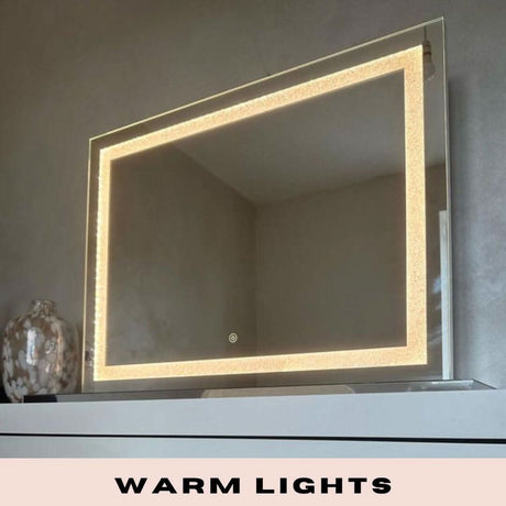 Pro Mirror with warm lights, ideal for makeup application and professional grooming needs