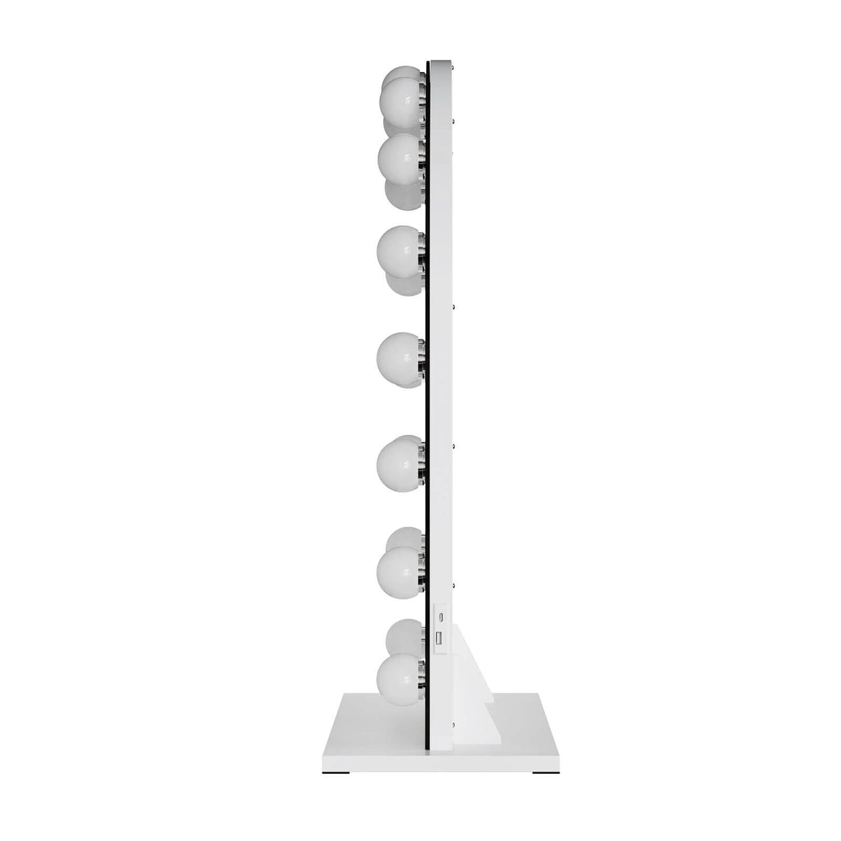 Sleek Hollywood Mirror with LED bulbs for bright and flattering lighting in any makeup space