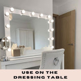 Hollywood Mirror with Bright LED Bulbs for Glamorous Use on the Dressing Table