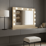 Elegant Hollywood Mirror with Bright Bulbs, Perfect for Dressing Areas and Makeup Applications