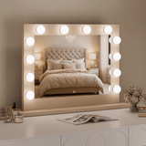 Stylish Hollywood Mirror with LED Bulbs, perfect for bedroom or vanity setups