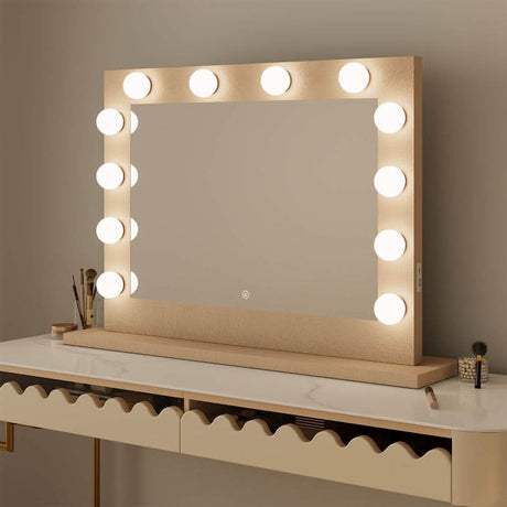 Elegant Hollywood Mirror with bright bulbs for flawless makeup and styling in any setting