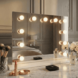 Elegant Hollywood Mirror with LED Bulbs for Glamorous Makeup Application and Vanity Decor