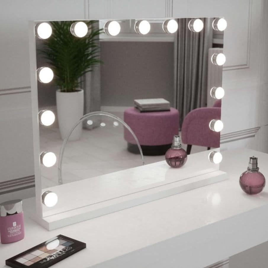 Hollywood Mirror with Bright LED Bulbs and Elegant Design for Makeup and Grooming
