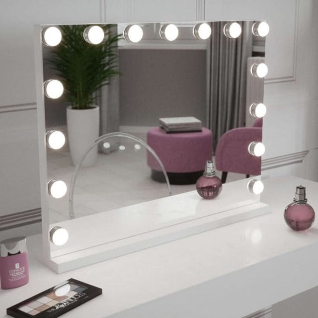 Hollywood Mirror with Bright LED Bulbs and Elegant Design for Makeup and Grooming