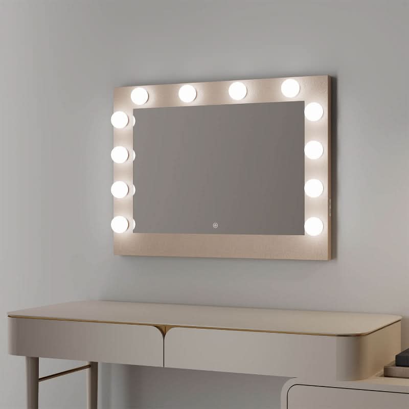 Hollywood Mirror with Bright LED Bulbs, Perfect for Glamorous Makeup and Styling Areas
