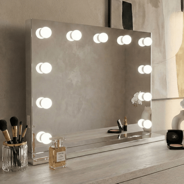 Hollywood Mirror with Bright LED Lights for Glamorous Make-Up Application