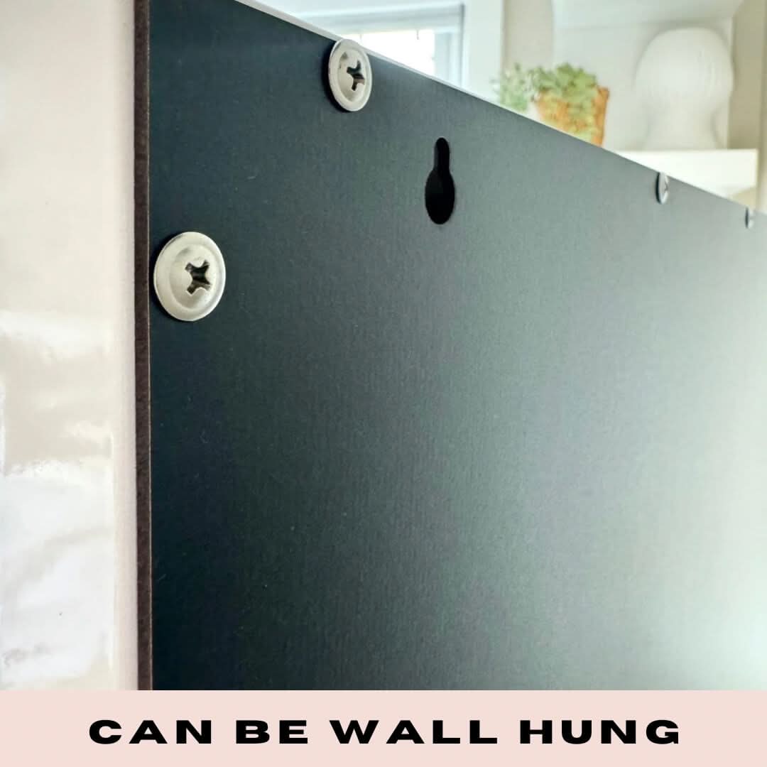 Close-up of Hollywood Mirror wall hanging feature with secure mounting hardware