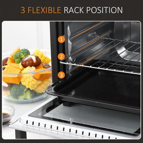 Countertop Oven with three flexible rack positions for versatile cooking and meal preparation