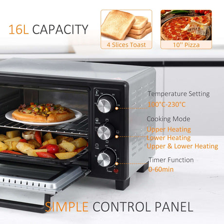 Wise Galleria Countertop Oven with 16L capacity, temperature settings and simple control panel for versatile cooking