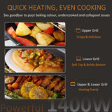 Wise Galleria Countertop Oven with powerful 1400W for quick heating and even cooking of various foods