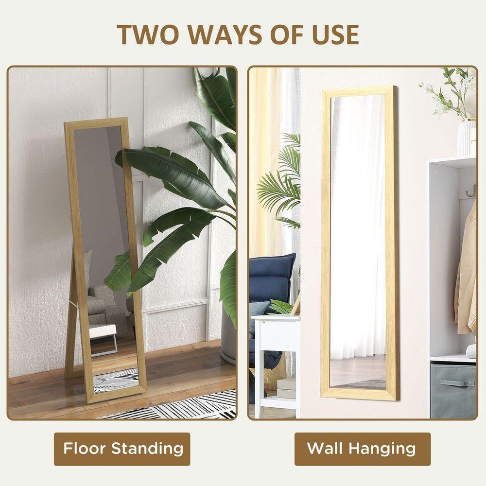 HOMCOM Full Length Mirror, Farmhouse Wall Mirror, Hanging & Freestanding HOMCOM