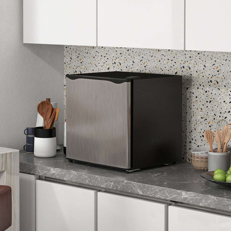 HOMCOM 35L Tabletop Freezer with Adjustable Temperature Wire Shelf Silver HOMCOM