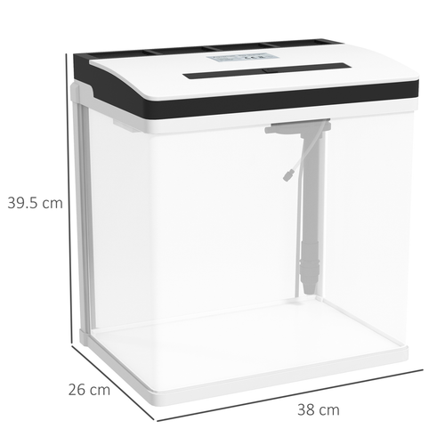 PawHut Aquarium 28L Glass Fish Tank With Filter, LED Lighting, Water Pump PawHut