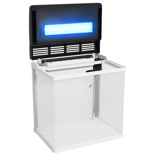PawHut Aquarium 28L Glass Fish Tank With Filter, LED Lighting, Water Pump PawHut