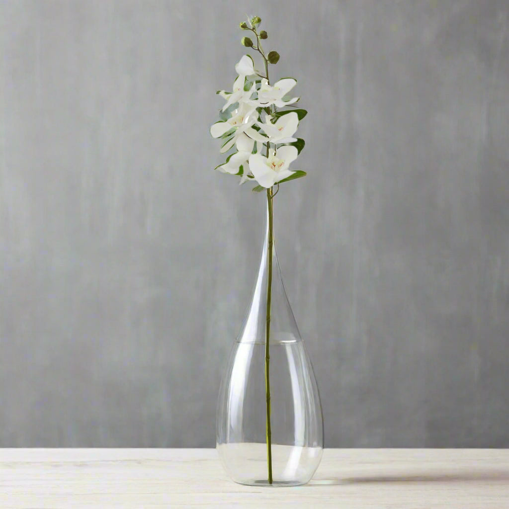 Shades 4 Seasons Lifelike Single Butterfly Orchid Stem WHITE PLASTIC Shades 4 Seasons