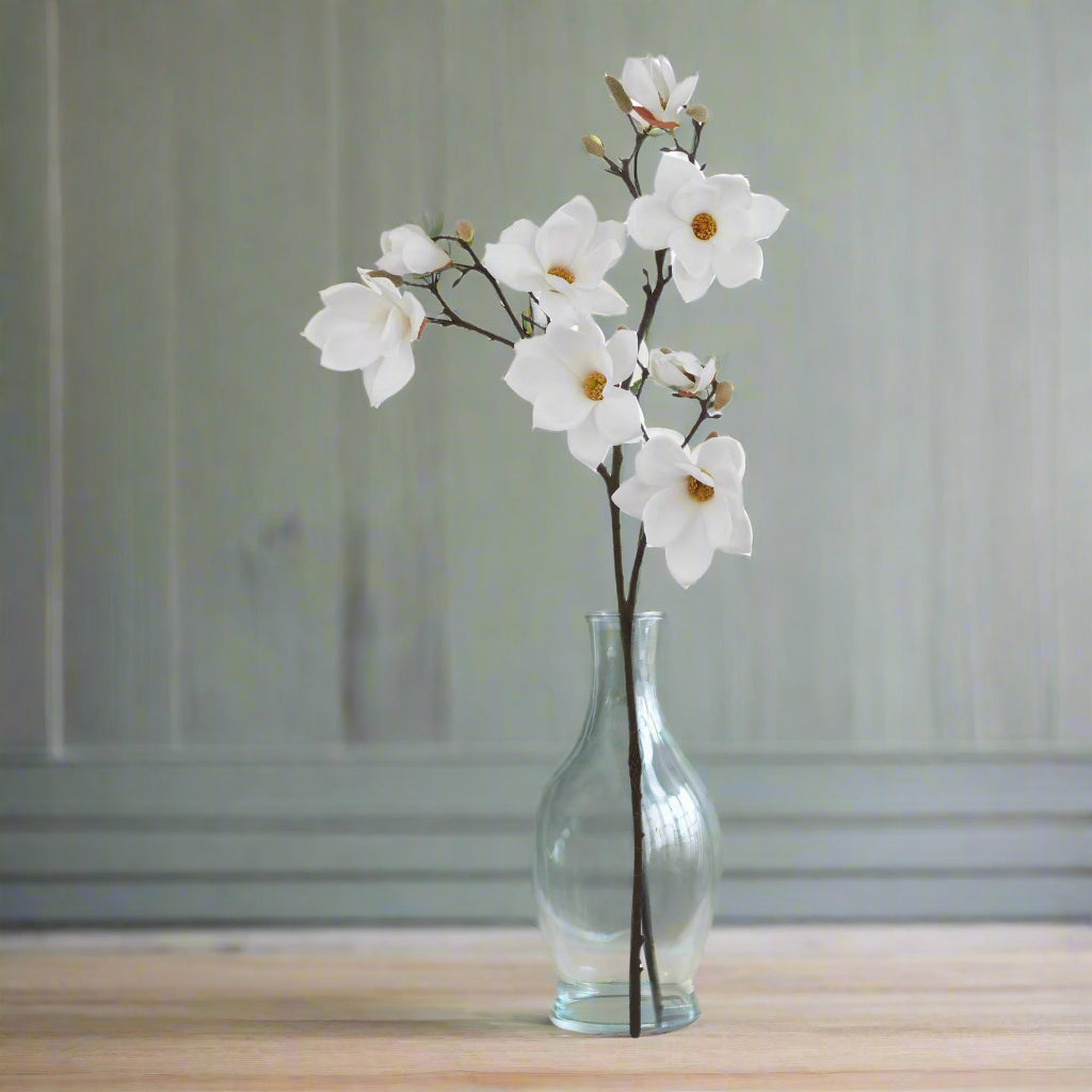 The Natural Garden Collection White Magnolia Stem WHITE PLASTIC Shades 4 Seasons