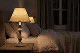 Augusta Column Table Lamp With Linen Shade GREY WOOD Shades 4 Seasons