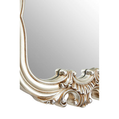 Orsina Decorative Wall Mirror with Elegant Ornate Frame Detail and Silver Finish