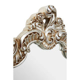 Orsina Elegant Wall Mirror with Ornate Silver Frame and Floral Detailing