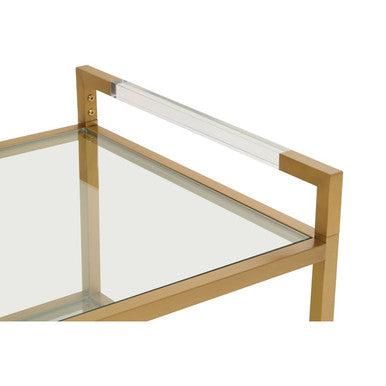 Stylish Orsina End Table with a Glass Top and Gold Frame for Modern Living Spaces