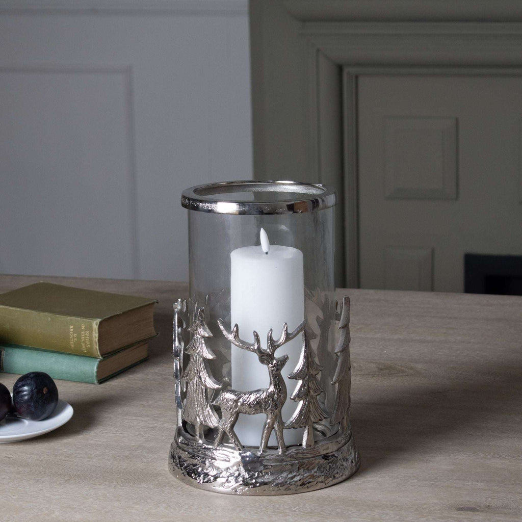Silver Stag Scene Hurricane Lantern Shades 4 Seasons